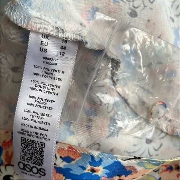 Asos Batwing Bias Cut Midi Dress Ditsy Print NWT Size 12 - Picture 14 of 14